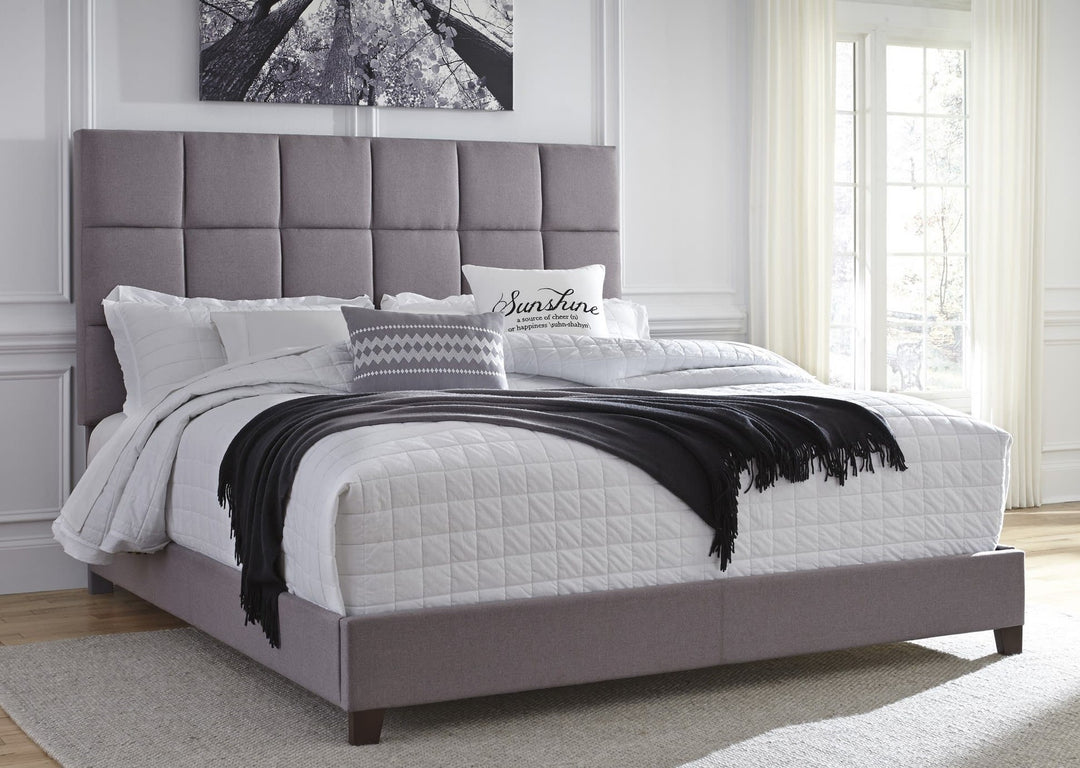 Ashley Furniture Dolante Gray King Upholstered Bed